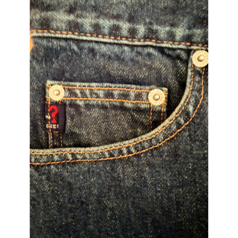Vintage Guess Jeans Mens 32 Dark Wash Straight Leg High Rise Denim Made in USA - Picture 5 of 5